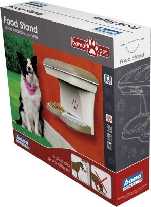 Bama Kunststoff Schale mit Behälter Futter & Wasser für Hund & Katze 2x 42cm in Grün Farbe