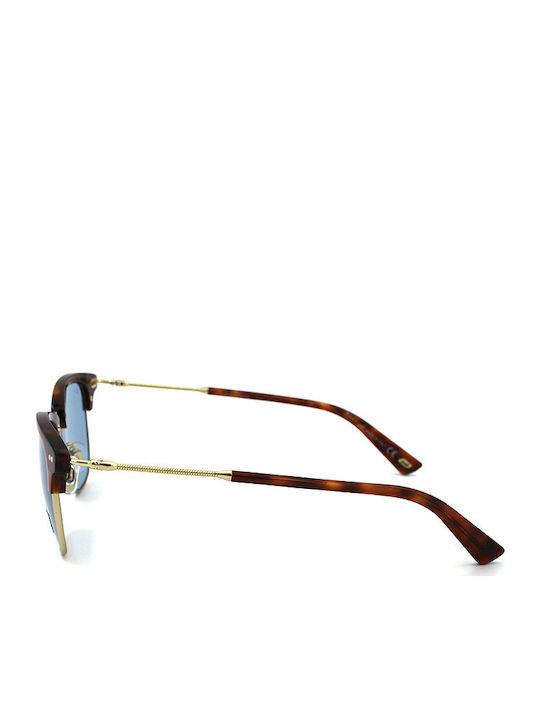 Web Unisex Sunglasses with Brown Tartaruga Frame and Light Blue Lens WE214 53V