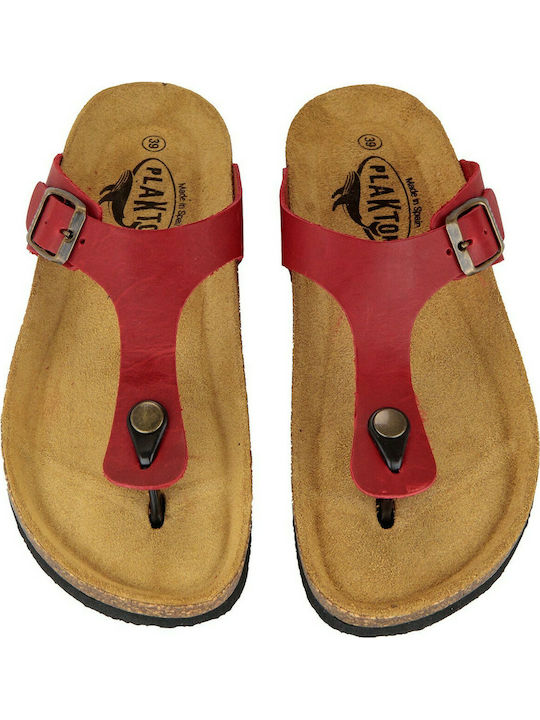 Plakton Anatomic Leather Women's Sandals Red