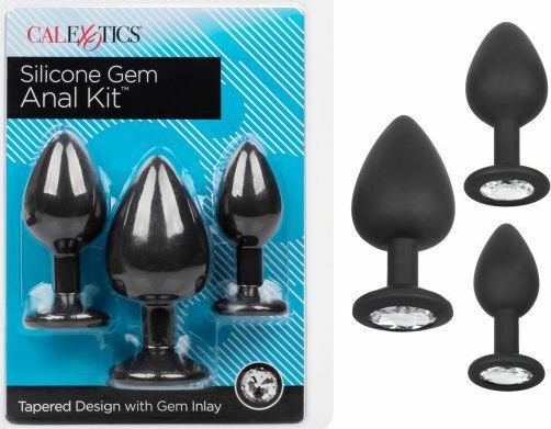 Calexotics Silicone Gem Anal Kit Anale Plugs Elektrische Gitarren Black