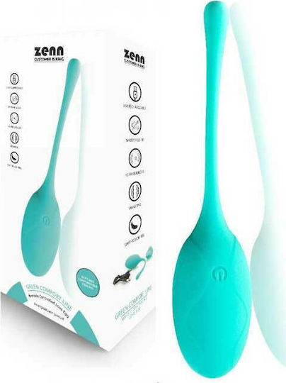Zenn Remote Controlled Love Egg Δονητής Egg με Απομακρυσμένο Έλεγχο 17.5cm Turquoise