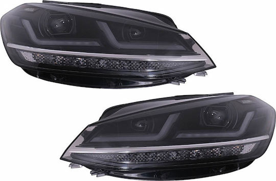 Osram Μπροστινά Φανάρια Led για Volkswagen Golf VII DRL Full Led Halogen Version Black 17-19 2τμχ