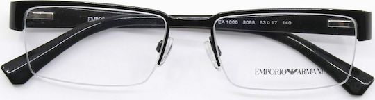 Emporio Armani Metal Eyeglass Frame Black 1006 3088