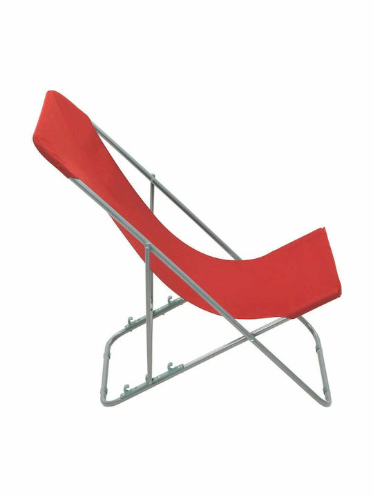 Liegestühle Metall mit Rot Stoff 2Stück 75x57x99cm