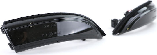 Carner Tinted Flash LED Ford Fiesta 6 Mirror Dynamic Black Smoke 09-17 Pieces 2