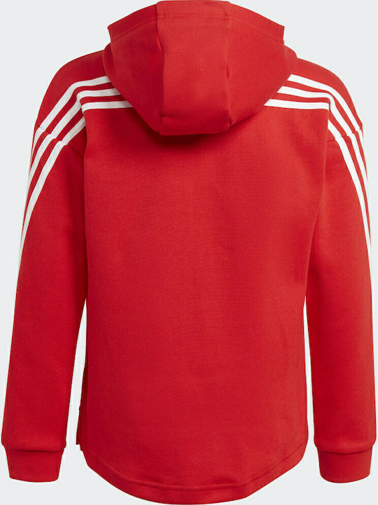 adidas Παιδική Ζακέτα Φούτερ 3-Stripes Κόκκινη