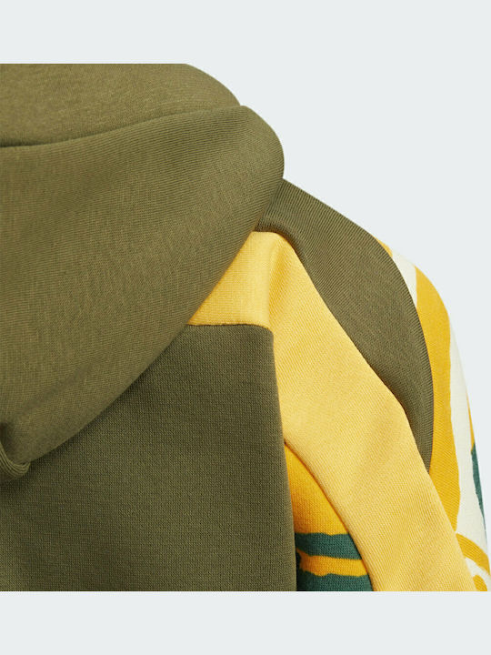 Αθλητική Παιδική Ζακέτα Φούτερ Fleece με Κουκούλα Πολύχρωμη