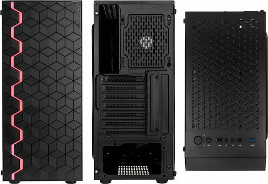 Kolink Inspire K8 Gaming Midi Tower Κουτί Υπολογιστή με Πλαϊνό Παράθυρο και RGB Φωτισμό Μαύρο