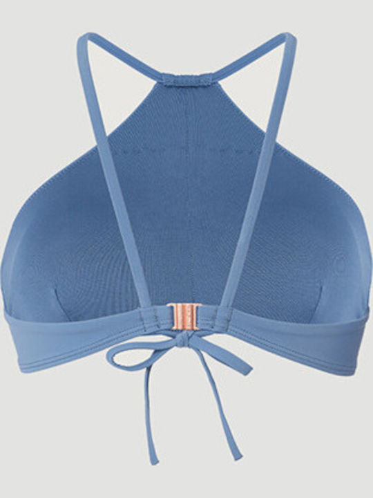 High Neck Bikini Top Blue