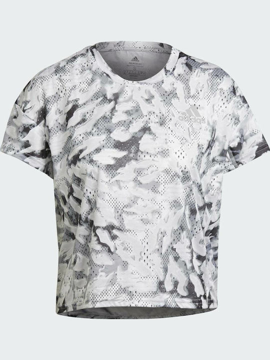 Primeblue Fast Graphic Γυναικείο T-shirt Fast Drying Animal Print Γκρι