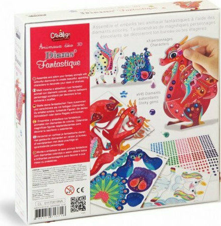 Crealign Children's Craft Crafts with Diamonds Fantastic Animals for Children 5+ years Years