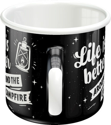 Nostalgic Art Outdoor & Activities Life Is Better Around The Campfire Κούπα Εμαγιέ Μαύρη 360ml