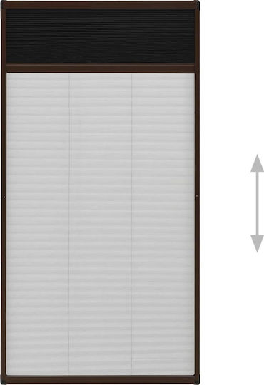 vidaXL Mosquito Net Window Pleated Fiberglass Brown with Frame 160x80cm