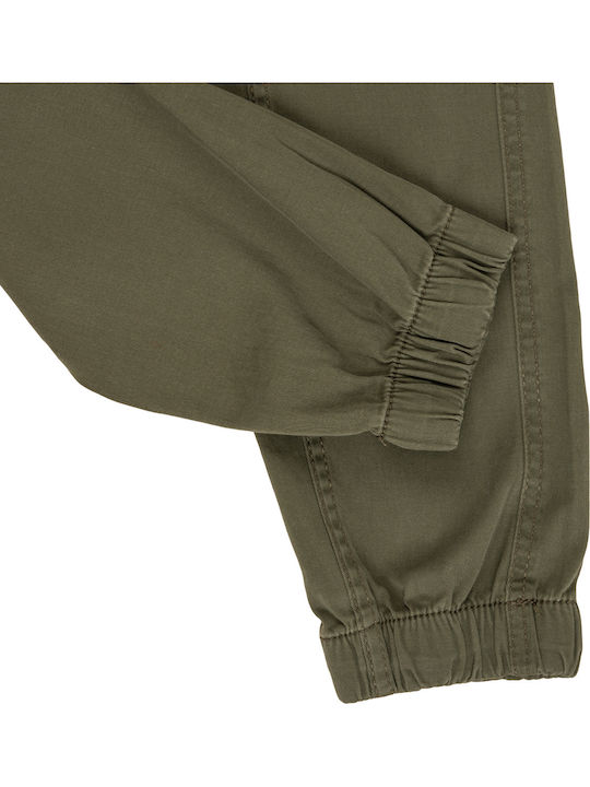 Kinder Schlaghose Cargo Stoff Khaki