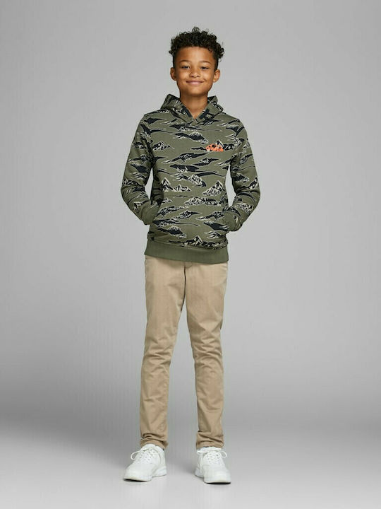 Kids' Chino Fabric Pants Beige