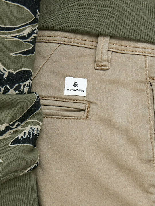 Kids' Chino Fabric Pants Beige