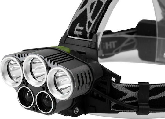 GloboStar Rechargeable Headlamp LED IP44 with Maximum Brightness 5000lm XML2-T6 Black