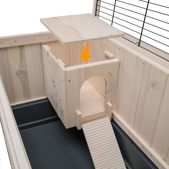 Ferplast Cottage Holzkäfig für Kaninchen 129cmx68cmx103.5cmcm.