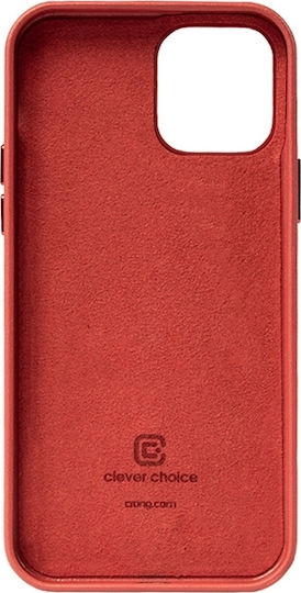 Crong Essential Back Cover Δερματίνης Κόκκινο (iPhone 12 / 12 Pro)
