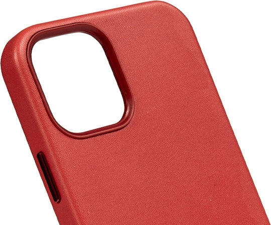 Crong Essential Back Cover Δερματίνης Κόκκινο (iPhone 12 / 12 Pro)