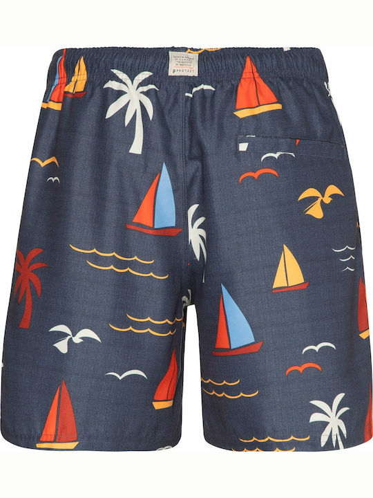 Lamar Men's Swimwear Shorts Oxford Blue with Prints