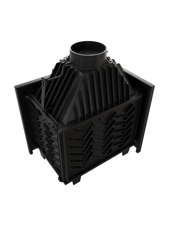 Kratki Simple Z S P BS Ενεργειακό Τζάκι Ξύλου 16kW Δεξιά Γωνία με Ανοιγόμενη Πόρτα