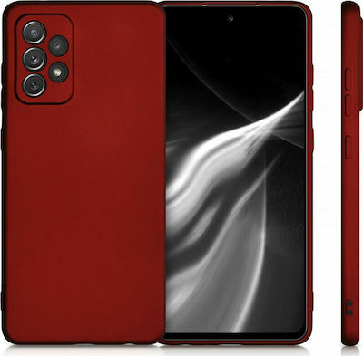 KWmobile Umschlag Rückseite Silikon Metallic Dark Red (Galaxy A72) 54363.36