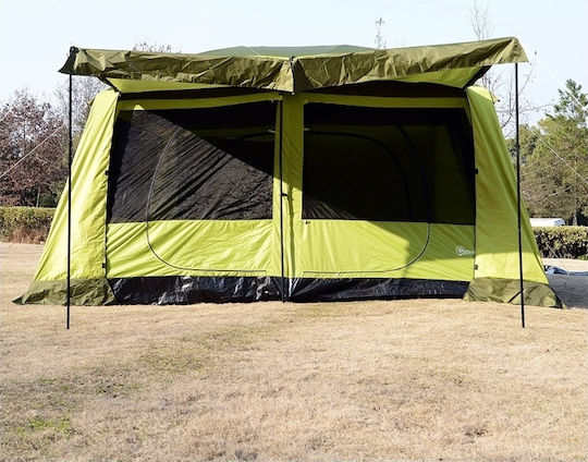 Outsunny Σκηνή Camping Κίτρινη 3 Εποχών για 8 Άτομα 410x310x225εκ.