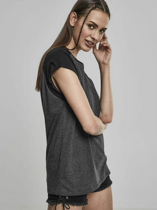 Women's T-shirt Charcoal/Black