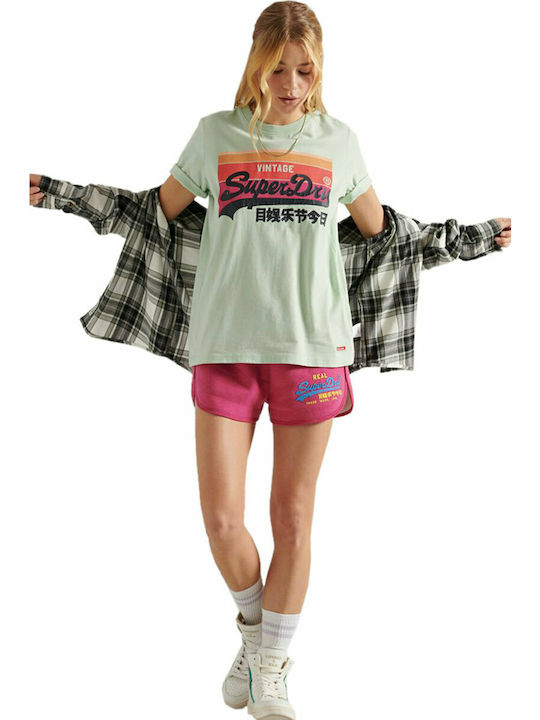 Superdry Vintage Logo Cali Lightweight Women's T-shirt Pastel Green