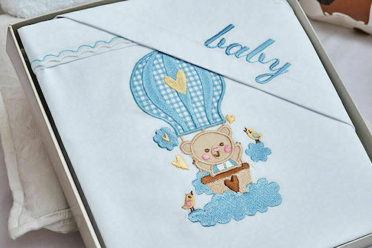 Cokitex Baby Sheets Balloon White Fitted Set 120x160cm