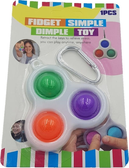 Fidget Pop It Dreifach Schlüsselanhänger Schlüsselanhänger Kunststoff Mehrfarbig