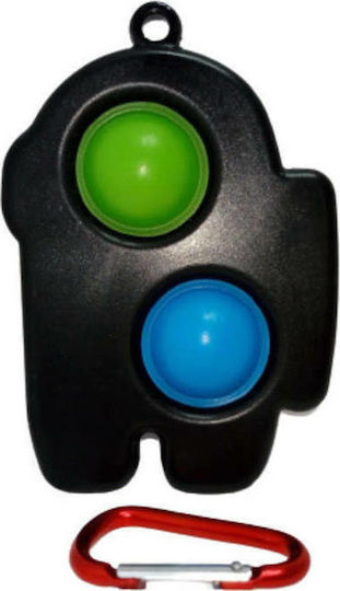 Pop It Fidget Schlüsselanhänger Silikon Schwarz