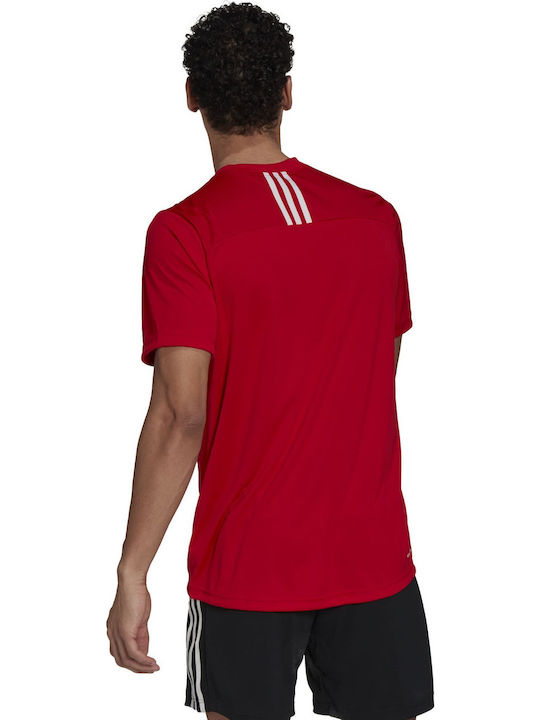 Adidas Αθλητικό Ανδρικό T-shirt Κόκκινο με Λογότυπο