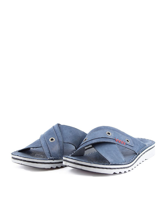 Δερμάτινα Ανδρικά Σανδάλια Blue Navy