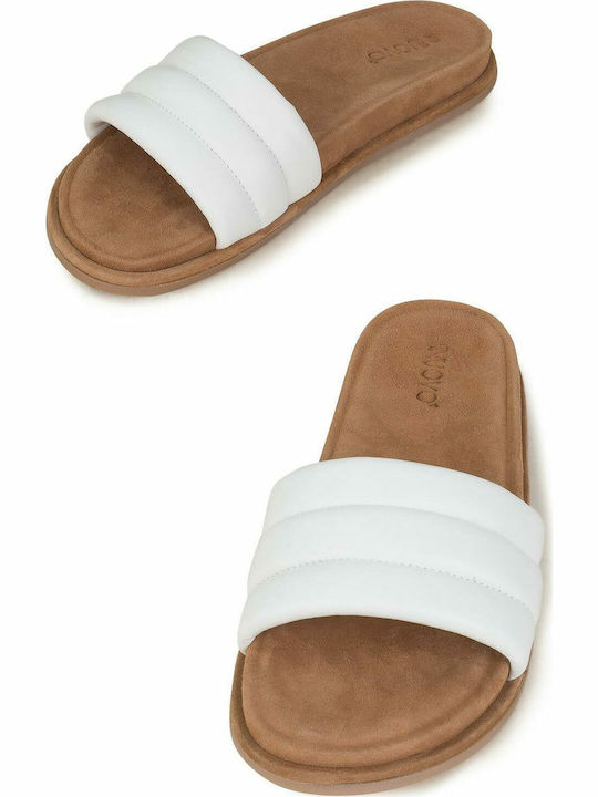 Sandale Casual Damă Din Piele Albe