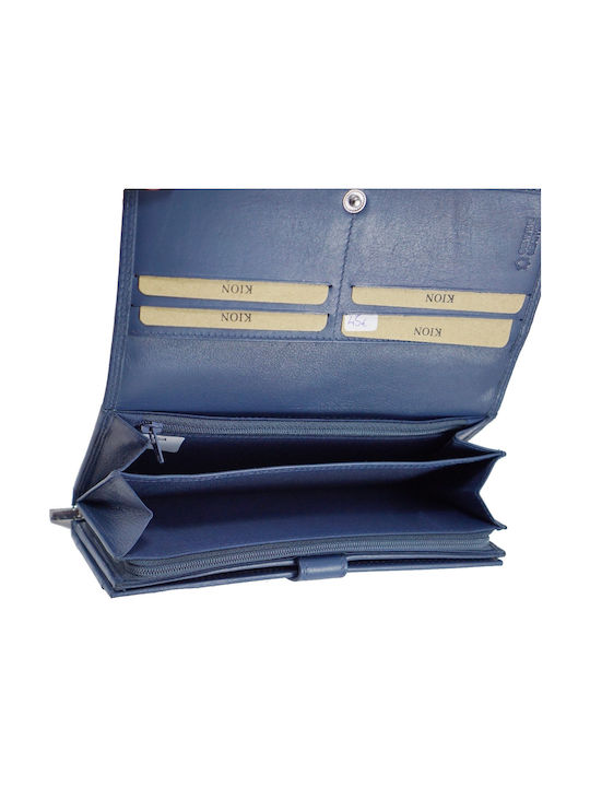 Kion 1252 Large Leather Women's Wallet Navy Blue