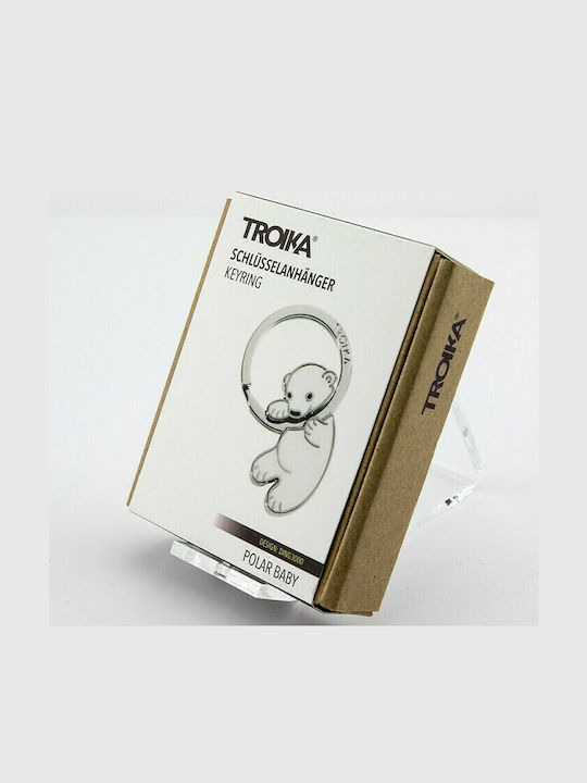 Troika Metallic White Keychain