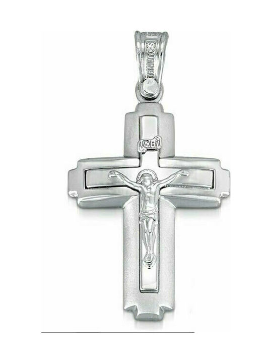 Triantos White Gold Cross 14K with the Crucified