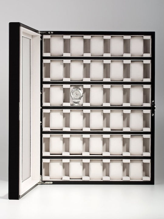 Rothenschild Wooden Case with transparent lid for 30 watches in Black color RS-1100-30BL