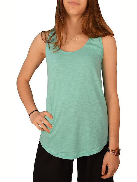 Women's Cotton Blouse Sleeveless Turquoise
