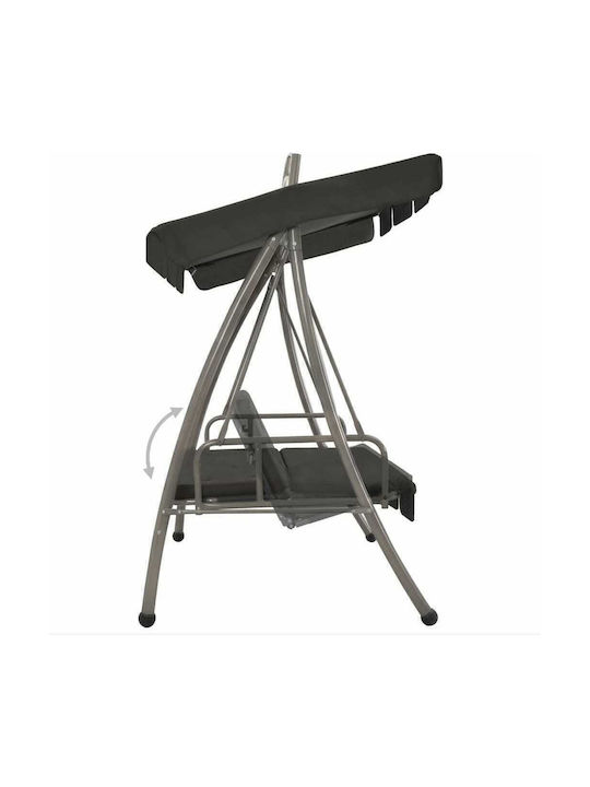 Swing with Base 3 Seats Metallic W198xD120xH205cm Charcoal Swing with Base 3 Seats Metallic W198xD120xH205cm Charcoal