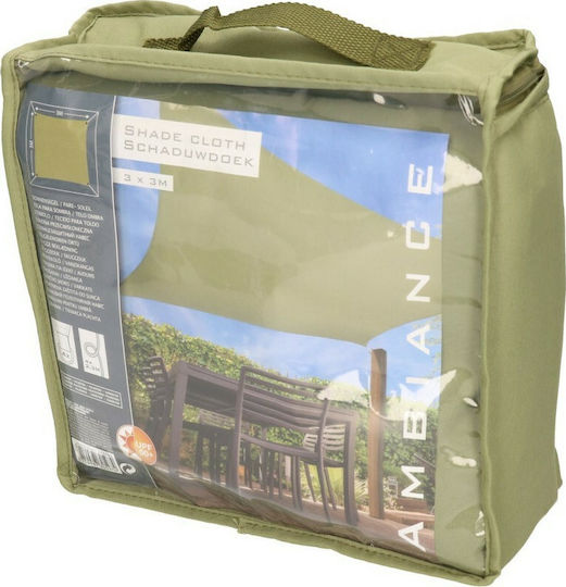 Shelterlogic Pătrat Plasă de umbră Verde Cu cerc 3x3m 150gr/m²