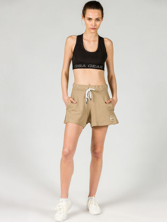 Organic Falten Damen-Shorts Beige