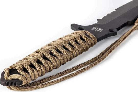 TB Outdoor Maraudeur Paracord Knife Survival Paracord Brown in Sheath