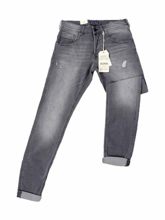 Ferrez G Men's Jeans Pants with Slim Tapered Fit Gray