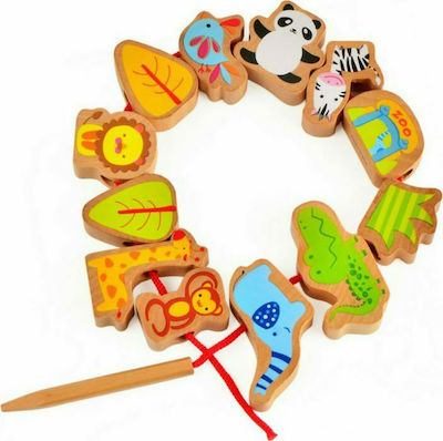 Classic World Lacing Toy Zoo Beads made of Wood for 12++ Months