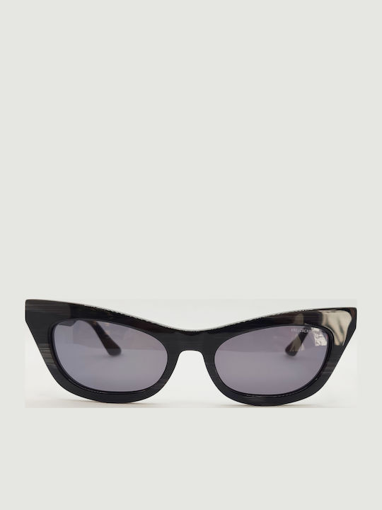 Kreuzbergkinder Misty Women's Sunglasses with Black Plastic Frame and Black Lens