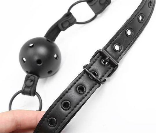 IntoYou Adjustable Breathable Ball Gag Намордник в Черен Цвят