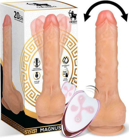 Centauro Centauro Magnus 2.0 Version Rotating & Vibrating Realistic Dildo Ρεαλιστικός Δονητής με Remote Control 20cm Flesh